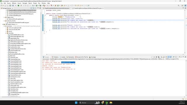 Curso de Java | String | Como Remover Los Espacios Vacíos De Una Cadena en Java Usando String.Trim( смотреть онлайн