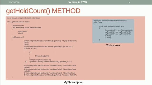 Multithreading in Java | #45 | getHoldCount() Method of ReentrantLock Class in Java