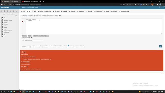 Temel Mysql Eğitim - 19 (CREATE & DROP TABLE)