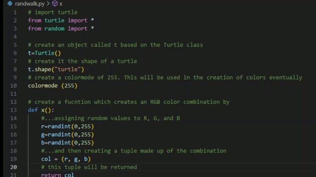 creating a RANDOM WALK Program (with Turtle) ? ~ Python Project Ideas 022
