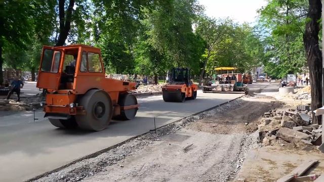 Ремонт дороги в городе Одесса?Основание для трамвайного пути. смотреть онлайн