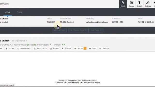 ClusterControl Setup MySQL Cluster смотреть онлайн