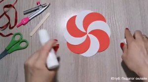 Новогодний леденец. Поделки для детей. Аппликация из бумаги. How to make. Lollipop. Paper craft. DI