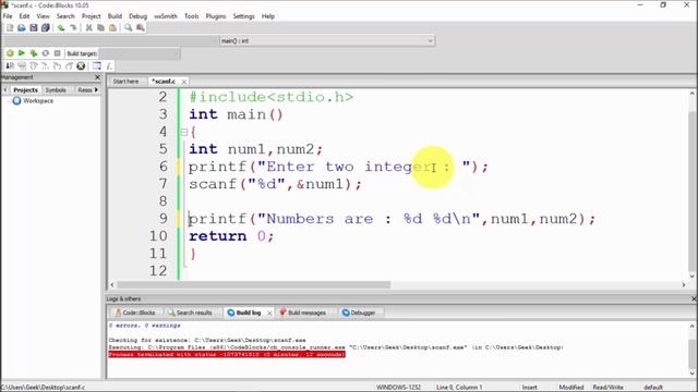 C programming Bangla Tutorial 5.18 : how to get user input using scanf
