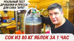 СОК ИЗ 80 кг ЯБЛОК - ДРОБИЛКА И ПРЕСС ДЛЯ СОКА "AFFE".  Реальный тест #пресс #сок #affe #сидр