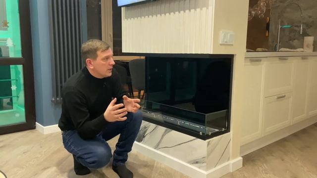 Биокамин в квартире. Обзор трёхстороннего встроенного биокамина.