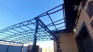 Зимний монтаж навеса из поликарбоната и хозблока.  Обзор от 9 декабря 2022 года.