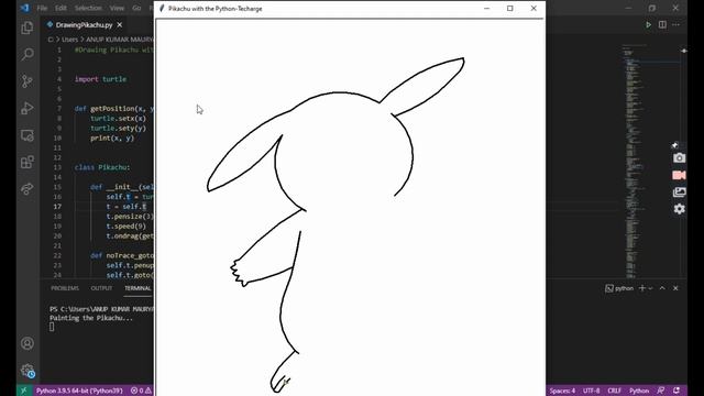 Drawing Pikachu with the Python Turtle
