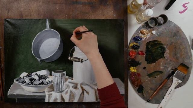 Рисунок. Масло. Натюрморты. Натюрморт в технике старых мастеров-5