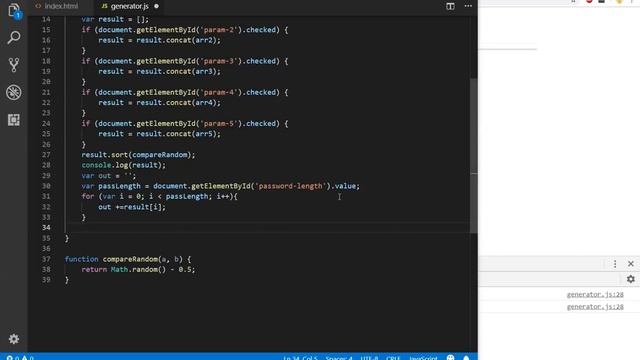 Сайт для генерации паролей на JavaScript за 30 минут. Часть 2 смотреть онлайн
