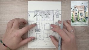 Как нарисовать дом. Урок рисования. Скетчинг для начинающих.