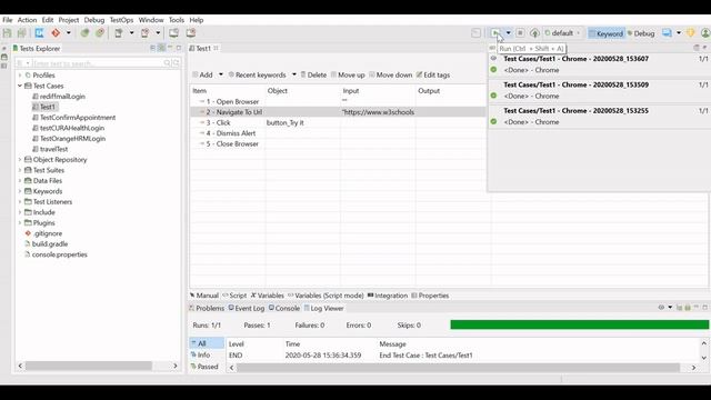 Katalon Studio 16 - Handling Alerts | JavaScript Popup box