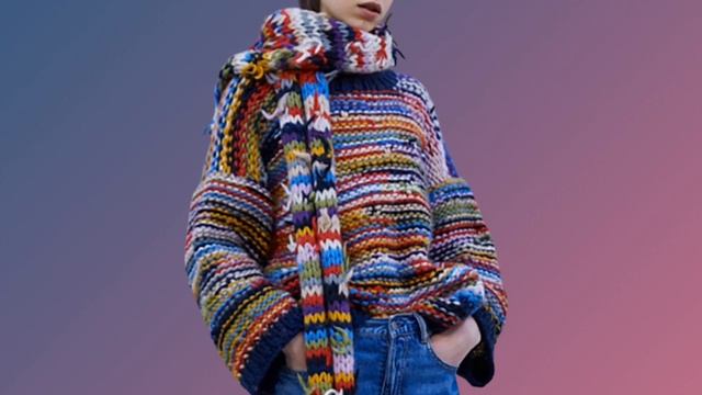 ✨ From leftover yarn/ 40 ideas for inspiration/ Women's sweaters смотреть онлайн