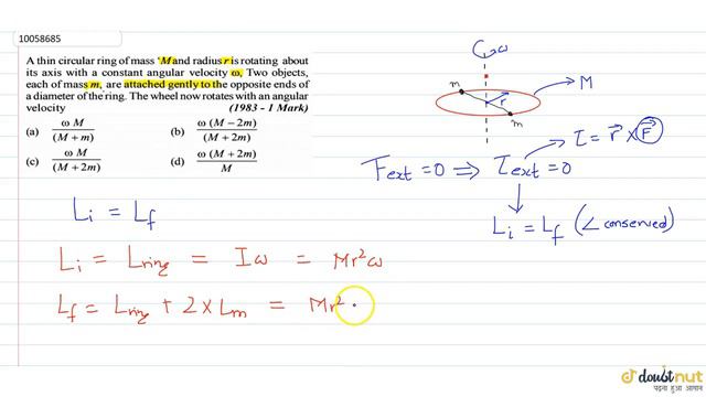 A thin circular ring of mass M and radius r is rotating about its axis with a constant angular смотреть онлайн