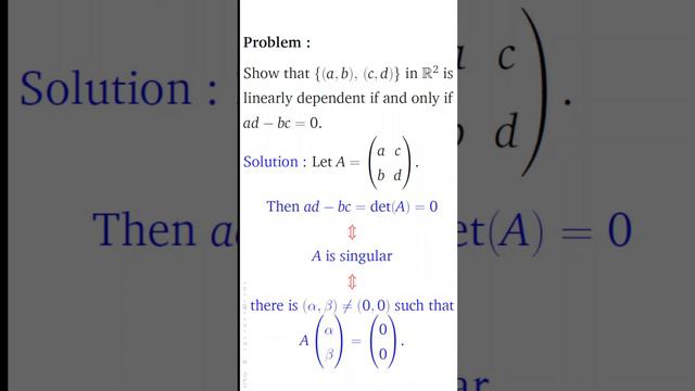 Problem on Linearly Independent