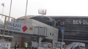 Lufthansa Boeing 744 taxing to gate C8 at terminal 3 Ben Gurion airport-Israel