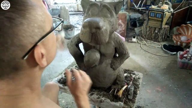ВОЛК зубами щёлк из ЦЕМЕНТА СВОИМИ РУКАМИ | ПОДЕЛКИ для сада | diy cement crafts with your own hand