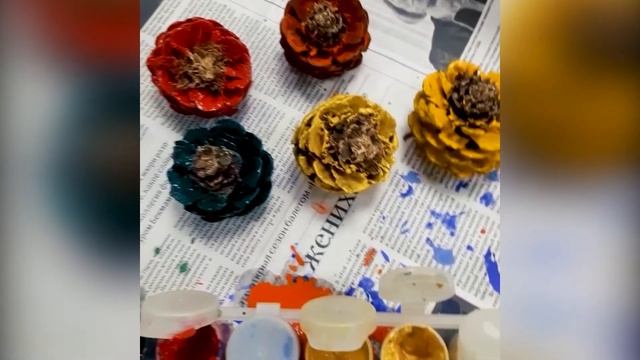 Букет из шишек. Корзина из шишек. Мастер-класс от Чаленко Г.Г. смотреть онлайн