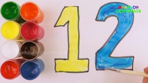 Учим цифры от 1 до 20 | Учим цвета с акварельными красками |  Рисуем и раскрашиваем цифры для детей