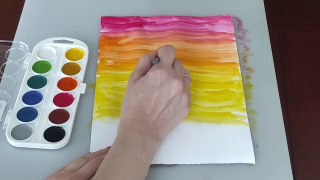 Рисуем кошку и закат #рисунокдлядетей
