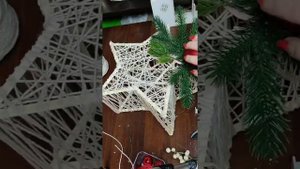 Новогодний декор своими руками. Звёздочка из бамбуковых палочек.