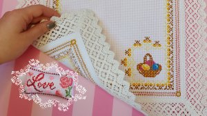 Салфетка на Пасху готовая вышивка. Набор от фирмы РИОЛИС