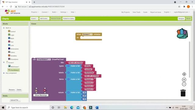 Use Charts(Graph) to Represent Data || MIT App Inventor || Extension || By Krishna Raghavendran