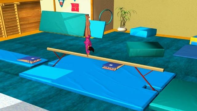 Тренировка Барби на бревне. Прохождение игры Барби "Спортивная гимнастика" смотреть онлайн