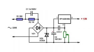 Простой бестрансформаторный источник питания