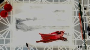How to draw a boat (gouache watercolor). Как нарисовать лодку (гуашь, акварель)