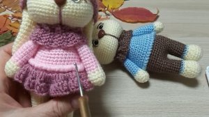 Как связать Зайку девочку крючком  28 09 2021