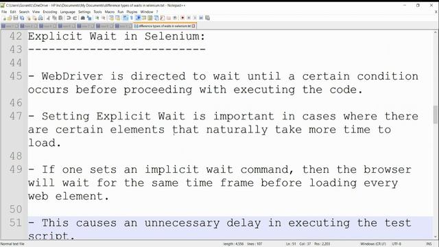 Selenium Class 48: Difference Types Of Waits in Selenium
