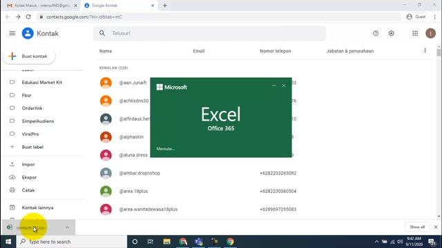 Cara Ekspor Kontak dari Google Contact / Gmail Menjadi Format Excel смотреть онлайн