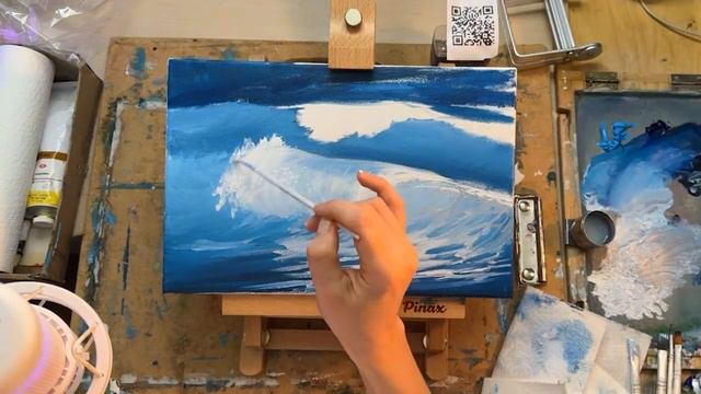 МОРСКАЯ ВОЛНА  МАСЛОМ | Как нарисовать волны | OIL PAINTING TIME LAPSE