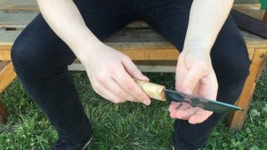 Якутский нож средний, сталь х12мф, рукоять из карельской березы