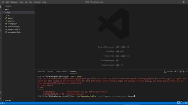 yarn.ps1 is not digitally signed | yarn.ps1 cannot be loaded in vs code смотреть онлайн