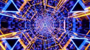 4K VJ Loop. Flight in abstract sci-fi neon tunnel