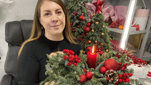 Подарочный урок ?новогодняя композиция со свечой и нобилисом?