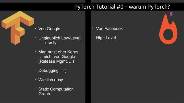 Neuronale Netze in Python: PyTorch Tutorial #0 - Tensorflow und Keras vs PyTorch