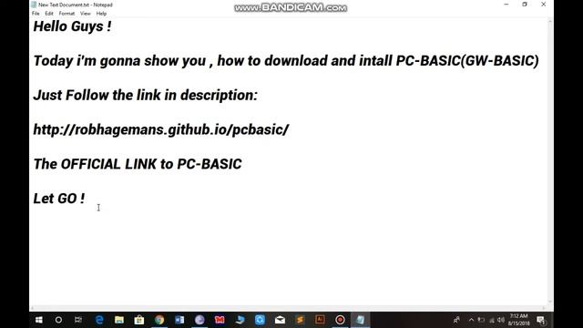 How to download & Install PC-Basic(GW-BASIC) | win xp,7,8,8.1,10(2018) смотреть онлайн