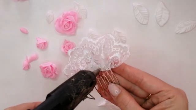 DIY // Заколка с цветами // Лепим из легкого пластелина // DIY FLOWERS FROM CLAY