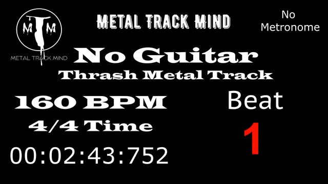 No Guitar Thrash Metal Track 4/4 Time 160 BPM drop C# No Metronome смотреть онлайн