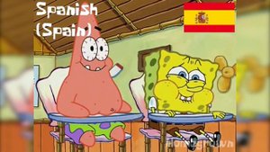 Очень смешная шутка Спанч Боба на разных языках