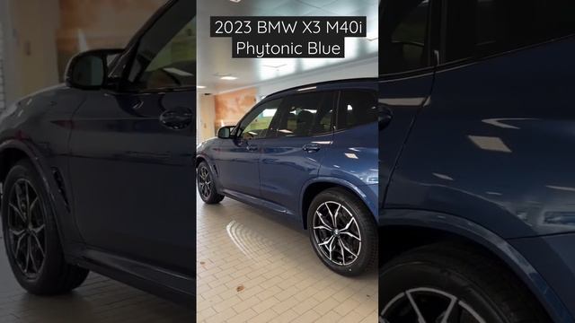 2023 BMW X3 M40i Phytonic Blue on Oyster Vernasca Leather walk around