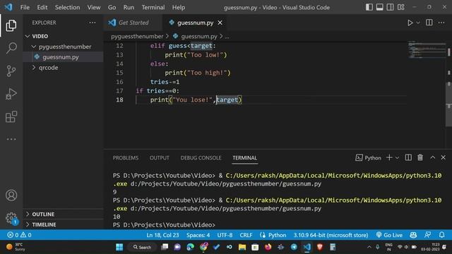 How to create Guess the number game using Python. Python Tips and Tricks