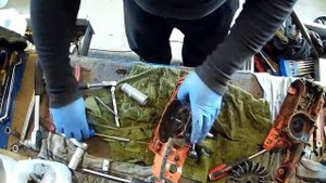 Disassembly of 2X Husqvarna 266 chainsaw for spare parts second Бензопила Хускварна 266 на запчасти
