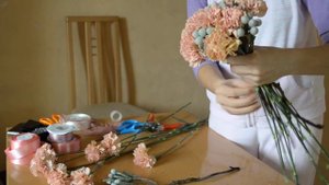 Свадебный букет из гвоздики - Как сделать? часть 2