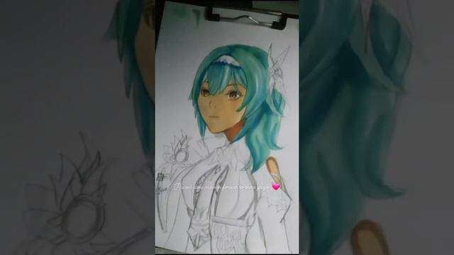 drawing Eula from genshin Impact