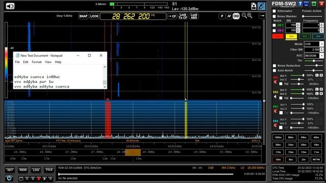 25.02.2023 13:40UTC, [10m, bcn], Радиолюбительский маяк ED4YBA, Испания, 28263кГц, 3429км