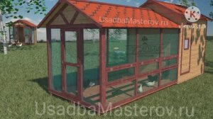 Курятник на 15 кур зимний "Веста". Купить курятник для 10 несушек от производителя Усадьба Мастеров